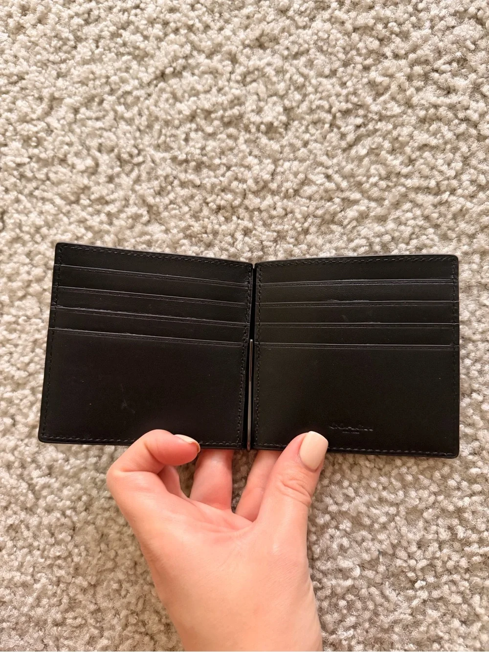 Coach Black Embossed Signature Leather Wallet